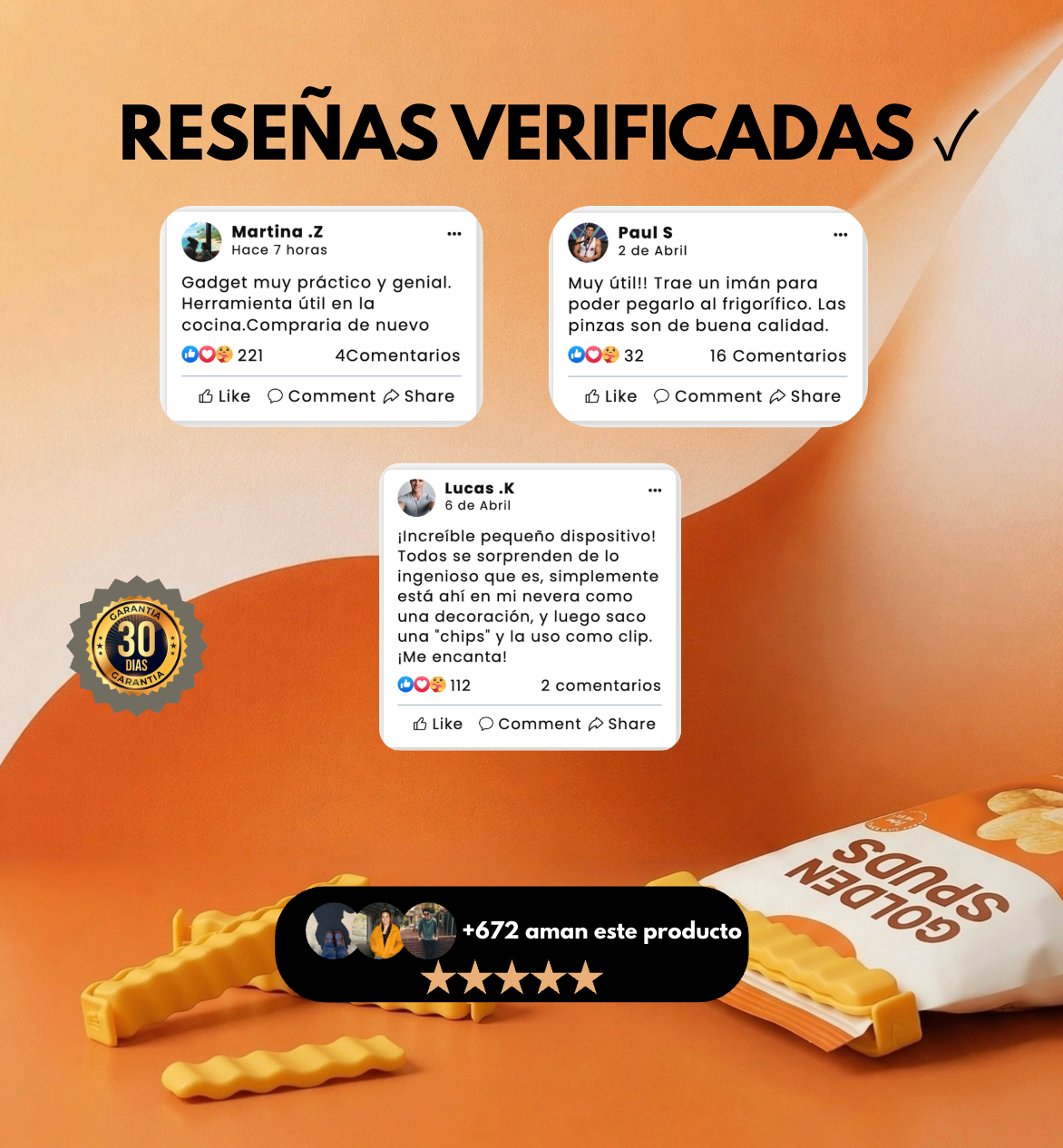 Clips divertidos con forma de patatas